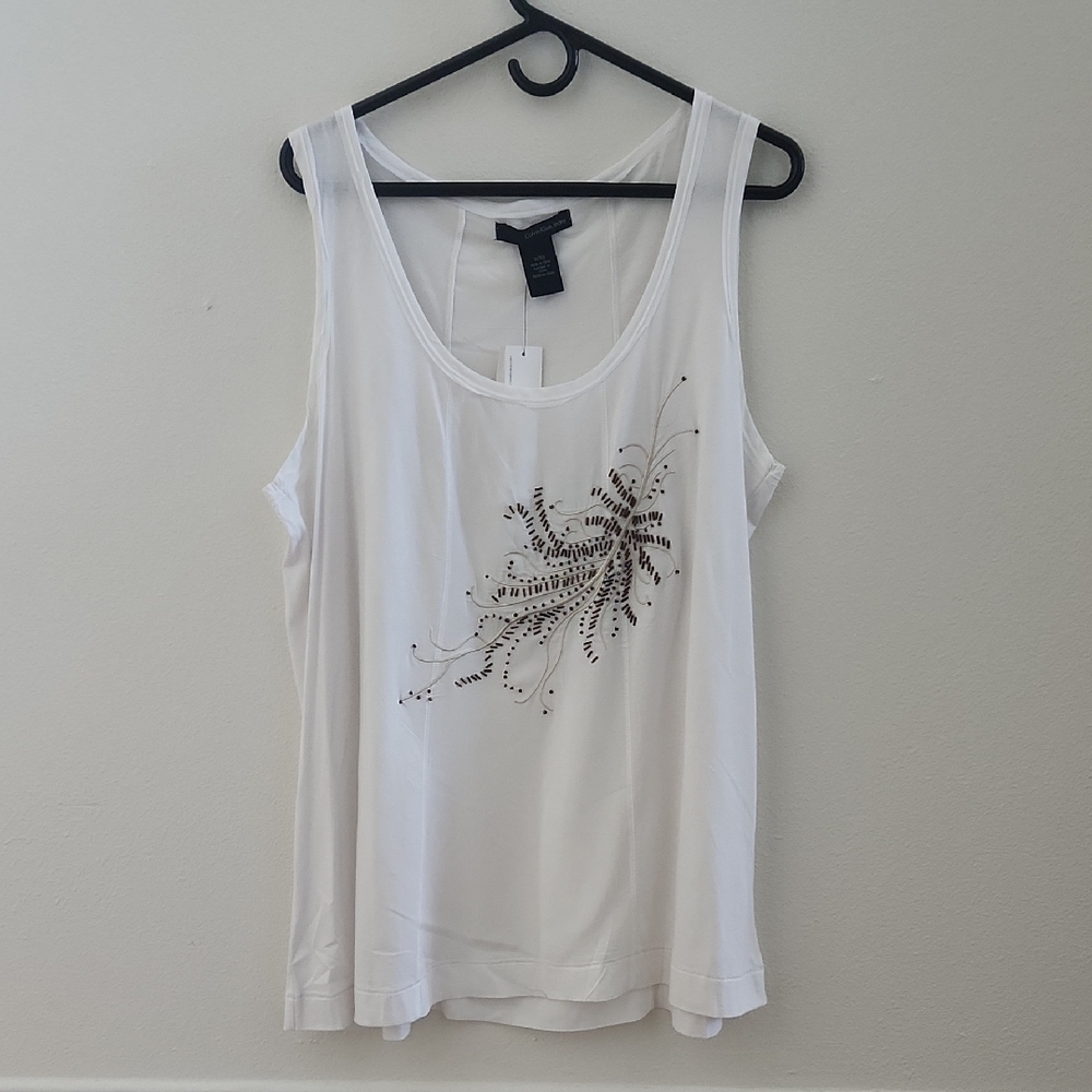 Calvin Klein Jeans White Embellished Tank Top